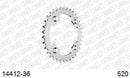 Suzuki LTR450 ATV 2006-2007 - AFAM Rear Sprocket, 520 (OE Pitch), Steel - 36T (orig size) - 14412-36 - P3 Tuning