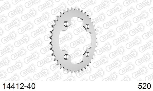 Suzuki LTR450 ATV 2006-2007 - AFAM Rear Sprocket, 520 (OE Pitch), Steel - 40T, 100 links reqd - 14412-40 - P3 Tuning