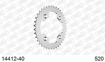 Suzuki LTZ400 ATV 2009-2016 - AFAM Rear Sprocket, 520 (OE Pitch), Steel - 40T (orig size) - 14412-40 - P3 Tuning