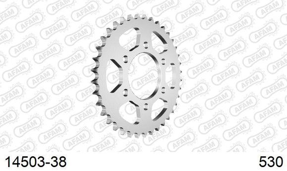 Suzuki GR650 Tempter / GR650 X 1983-1985 - AFAM Rear Sprocket, 530 (OE Pitch), Steel - 38T (orig size) - 14503-38 - P3 Tuning