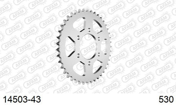 Suzuki GSX550ES / EF 1983-1987 - AFAM Rear Sprocket, 530 (OE Pitch), Steel - 43T, 112 links reqd - 14503-43 - P3 Tuning