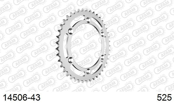 Suzuki XF650 Freewind 1997-2002 - AFAM Rear Sprocket, 525 (OE Pitch), Steel - 43T (orig size) - 14506-43 - P3 Tuning