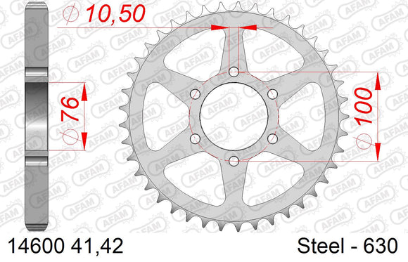 Suzuki GS 1000 S N 1979-1979 - AFAM Rear Sprocket, 630 (OE Pitch), Steel - 42T (orig size) - 14600-42 - P3 Tuning