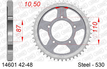 Suzuki GSF650 Bandit 2005-2006 - AFAM Rear Sprocket, 530 (OE Pitch), Steel - 46T, 116 links reqd - 14601-46 - P3 Tuning