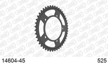Suzuki DL 1000 V-Strom USA K2,K3,K4,K5,K6 2002-2006 - AFAM Rear Sprocket, 525 (OE Pitch), Steel - 45T, 114 links reqd - 14604-45 - P3 Tuning