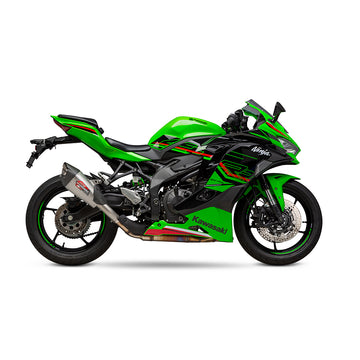 KAWASAKI ZX-4R / RR - (2023-2026) Yoshimura Street AT2 Slip-on Stainless with Carbon End Cap - No low volume insert fitted, available seperately