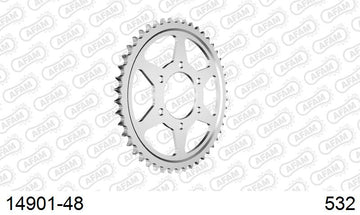 Suzuki GSX-R1100 1995-1996 - AFAM Rear Sprocket, 532 conversion, Steel - 48T, 120 links reqd - 14901-48 - P3 Tuning