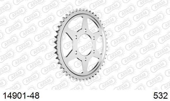 Suzuki GSX-R1100 1995-1996 - AFAM Rear Sprocket, 532 conversion, Steel - 48T, 120 links reqd - 14901-48 - P3 Tuning