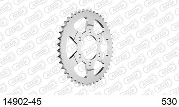 Suzuki GSX-R1100 1995-1996 - AFAM Rear Sprocket, 530 (OE Pitch), Steel - 45T, 118 links reqd - 14902-45 - P3 Tuning