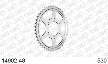 Suzuki GSX-R1100 1995-1996 - AFAM Rear Sprocket, 530 (OE Pitch), Steel - 48T, 120 links reqd - 14902-48 - P3 Tuning