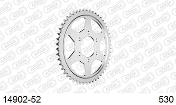 Suzuki GSX-R1100 1989-1992 - AFAM Rear Sprocket, 530 (OE Pitch), Steel - 52T, 122 links reqd - 14902-52 - P3 Tuning