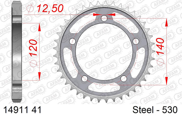 Suzuki GSX1400 2001-2007 - AFAM Rear Sprocket, 530 (OE Pitch), Steel - 41T (orig size) - 14911-41 - P3 Tuning