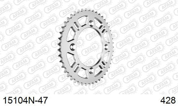 Yamaha YZ85 2011-2019 - AFAM Rear Sprocket, 428 (OE Pitch), Alu - 47T, 122 links reqd - 15104N-47 - P3 Tuning