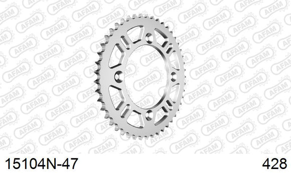 Yamaha YZ80 / 85 / 125 1996-2000 - AFAM Rear Sprocket, 428 (OE Pitch), Alu - 47T (orig size) - 15104N-47 - P3 Tuning
