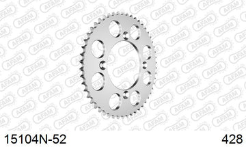 Suzuki RM85 2003-2011 - AFAM Rear Sprocket, 428 (OE Pitch), Alu - 52T, 128 links reqd - 15104N-52 - P3 Tuning