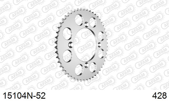 Yamaha YZ85 2002-2011 - AFAM Rear Sprocket, 428 (OE Pitch), Alu - 52T (orig size), fits small wheels - 15104N-52 - P3 Tuning
