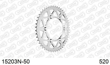 Suzuki RMX 250 S N,S,X 1992-1999 - AFAM Rear Sprocket, 520 (OE Pitch), Alu - 50T (orig size) - 15203N-50 - P3 Tuning