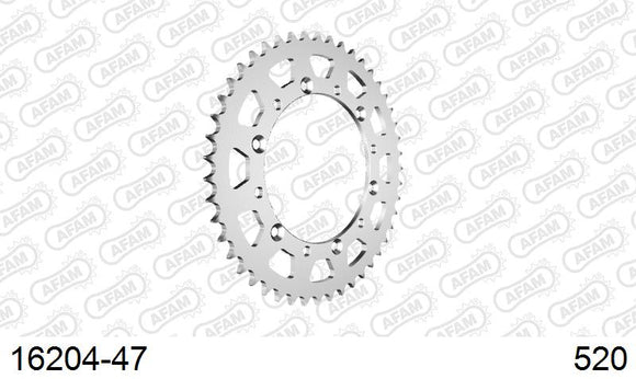 Kawasaki KX250F 2009-2010 - AFAM Rear Sprocket, 520 (OE Pitch), Steel - 47T, 112 links reqd - 16204-47 - P3 Tuning