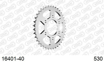 Kawasaki Mach III H1 / H1A-H1F (500cc) 1969-1973 - AFAM Rear Sprocket, 530 (OE Pitch), Steel - 40T, 104 links reqd - 16401-40 - P3 Tuning