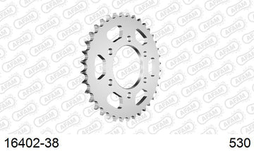 Kawasaki Z650 SR 1979-1979 - AFAM Rear Sprocket, 530 (OE Pitch), Steel - 38T, 102 links reqd - 16402-38 - P3 Tuning