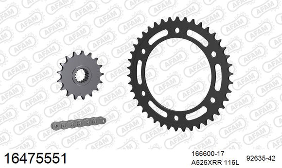 BMW F700GS 2017-2018 - AFAM XS-ring Extra Reinforced Chain & Steel Sprocket Kit, 525 (OE Pitch) - 16475551 - P3 Tuning