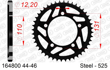 BMW S1000XR 2015-2019 - AFAM Rear Sprocket, 525 (OE Pitch), Steel - 45T (orig size) - 164800-45 - P3 Tuning