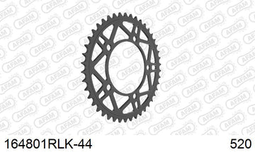 BMW S1000RR 2014-2014 - AFAM Rear Sprocket, 520 conversion, Steel - 44T, 120 links reqd, fits Kit config 2 - 164801RLK-44 - P3 Tuning