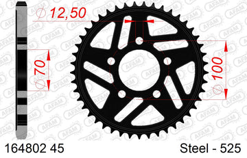 BMW S1000RR 2015-2016 - AFAM Rear Sprocket, 525 (OE Pitch), Steel - 45T (orig size), fits Optional forged wheels - 164802-45 - P3 Tuning