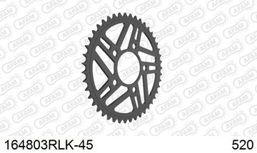 BMW S1000R Naked 2017-2020 - AFAM Rear Sprocket, 520 conversion, Steel - 45T (orig size), fits Optional Forged Wheels - 164803RLK-45 - P3 Tuning