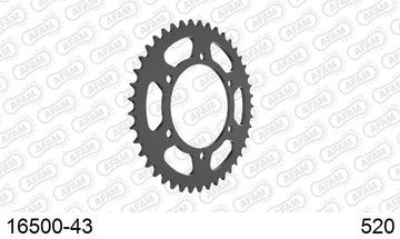 Kawasaki Versys-X 300 2017-2022 - AFAM Rear Sprocket, 520 (OE Pitch), Steel - 43T, 112 links reqd - 16500-43 - P3 Tuning