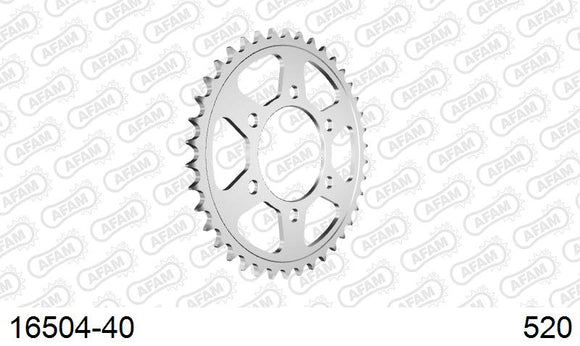 Kawasaki ZX-6R 2003-2004 - AFAM Rear Sprocket, 520 (OE Pitch), Steel - 40T (orig size) - 16504-40 - P3 Tuning