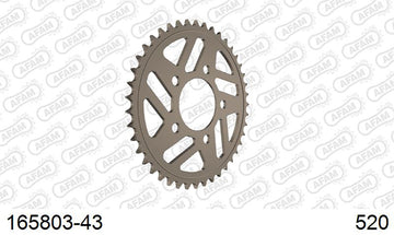 BMW S1000RR HP-4 Race 2017-2018 - AFAM Rear Sprocket, 520 (OE Pitch), Alu - 43T, 118 links reqd - 165803-43 - P3 Tuning