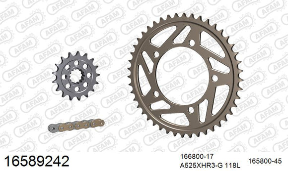 BMW S1000RR 2012-2013 - AFAM XS-ring Hyper reinforced Chain & Alu Sprocket Kit, 525 (OE Pitch) - 16589242 - P3 Tuning