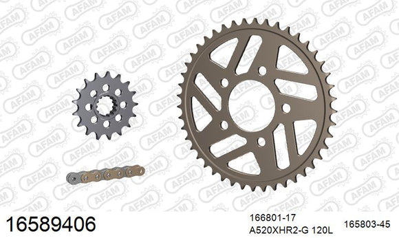 BMW S1000RR 2015-2016 - AFAM XS-ring Hyper reinforced Chain & Alu Sprocket Kit, 520 conversion - 16589406 - P3 Tuning