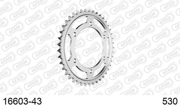 Suzuki TL1000S 1997-2001 - AFAM Rear Sprocket, 530 (OE Pitch), Steel - 43T, 108 links reqd - 16603-43 - P3 Tuning