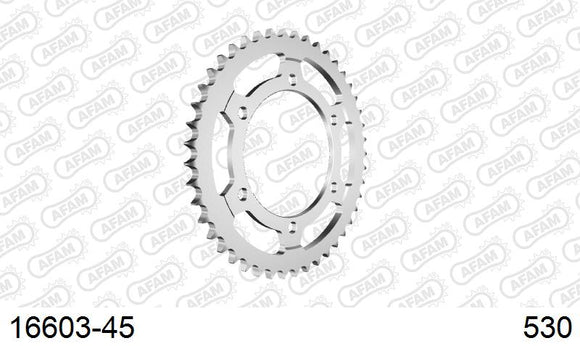 Kawasaki ZXR750H 1989-1989 - AFAM Rear Sprocket, 530 (OE Pitch), Steel - 45T, 112 links reqd - 16603-45 - P3 Tuning