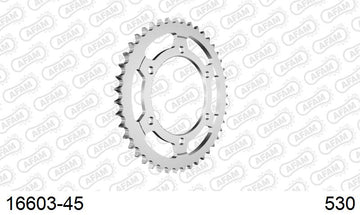 Kawasaki ZZR600 1993-2007 - AFAM Rear Sprocket, 530 (OE Pitch), Steel - 45T, 112 links reqd - 16603-45 - P3 Tuning