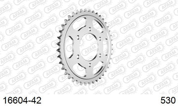 Kawasaki ZX-9R Ninja 1994-1995 - AFAM Rear Sprocket, 530 (OE Pitch), Steel - 42T, 112 links reqd - 16604-42 - P3 Tuning