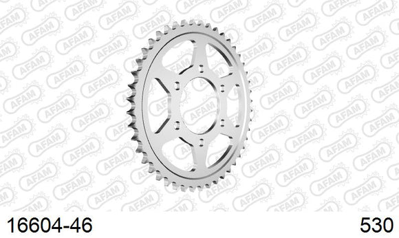 Kawasaki ZXR750J-M 1991-1992 - AFAM Rear Sprocket, 530 (OE Pitch), Steel - 46T, 112 links reqd - 16604-46 - P3 Tuning