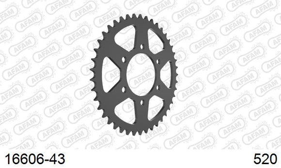 Kawasaki Z750 2005-2006 - AFAM Rear Sprocket, 520 (OE Pitch), Steel - 43T (orig size) - 16606-43 - P3 Tuning