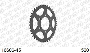 Kawasaki Versys 650 2012-2014 - AFAM Rear Sprocket, 520 (OE Pitch), Steel - 45T, 114 links reqd - 16606-45 - P3 Tuning