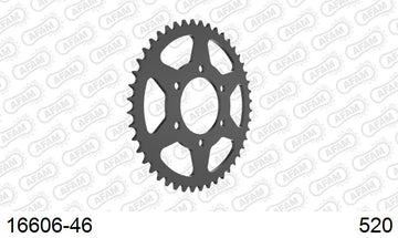 CF Moto CLX 700 Adventure 2022-2022 - AFAM Rear Sprocket, 520 (OE Pitch), Steel - 46T (orig size) - 16606-46 - P3 Tuning