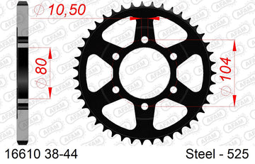 Kawasaki ZX-9R Ninja 2002-2004 - AFAM Rear Sprocket, 525 (OE Pitch), Steel - 39T, 110 links reqd - 16610-39 - P3 Tuning