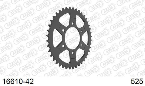 Kawasaki ZX-10R 2011-2015 - AFAM Rear Sprocket, 525 (OE Pitch), Steel - 42T, 114 links reqd - 16610-42 - P3 Tuning