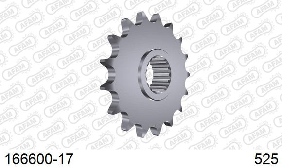 BMW F650GS 2008-2012 - AFAM Front Sprocket, 525 (OE Pitch), Steel  - 17T (orig size), fits Rear Sprocket Bolt M8 - 166600-17 - P3 Tuning