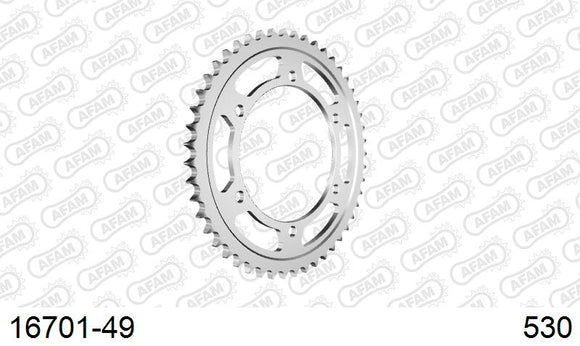 Kawasaki GPX750R 1988-1990 - AFAM Rear Sprocket, 530 (OE Pitch), Steel - 49T, 112 links reqd - 16701-49 - P3 Tuning
