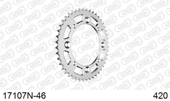 Suzuki RM 65 K3,K4,K5 2003-2005 - AFAM Rear Sprocket, 420 (OE Pitch), Alu - 46T, 110 links reqd - 17107N-46 - P3 Tuning