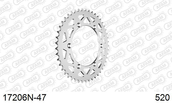 Kawasaki KX250 / X / XC 2021-2026 - AFAM Rear Sprocket, 520 (OE Pitch), Alu - 47T, 112 links reqd, fits X - 17206N-47 - P3 Tuning
