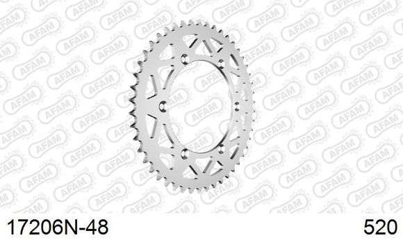 Kawasaki KX100 / 125 2003-2008 - AFAM Rear Sprocket, 520 (OE Pitch), Alu - 48T, 114 links reqd - 17206N-48 - P3 Tuning
