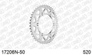 Kawasaki KX250 / X / XC 2021-2026 - AFAM Rear Sprocket, 520 (OE Pitch), Alu - 50T (orig size) - 17206N-50 - P3 Tuning